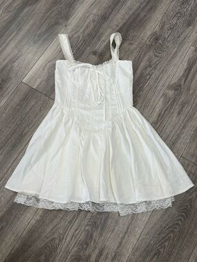 White Lace Trim Sundress